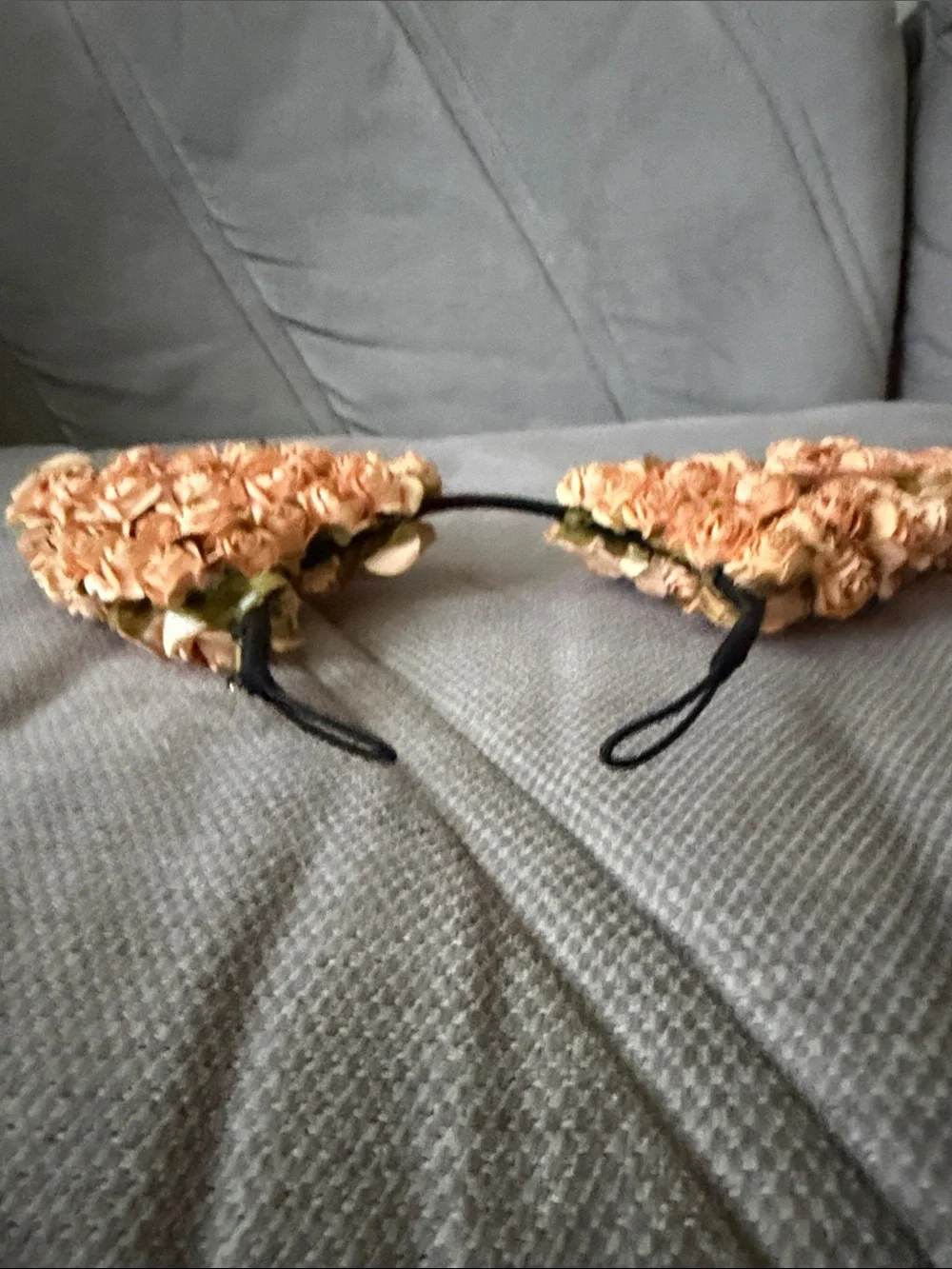 cult gaia Peach Floral Cat Ear Headband